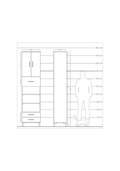 Arges Dolap 5 Raflı 3 Çekmeceli 2 Kapaklı 60x30x243 Aytaşı-an... Aytaşı