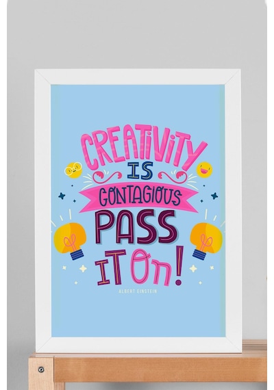 Creativity İs Contagious Pass It On Çerçeveli Tablo - Yaratıcılık Bulaşıcıdır Motivasyon Poster Tablo