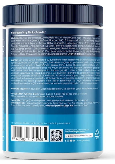 Naturagen Proteinli Öğün Tozu Cookie Lovers Fda Onaylı 480 G - Shaker