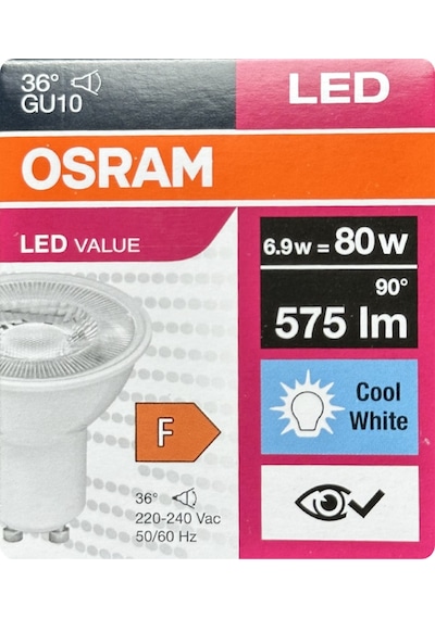 5 Adet Ledvance 6,9w Günışığı-ılık Beyaz 4000k Gu10 Duylu Led Spot Ampul