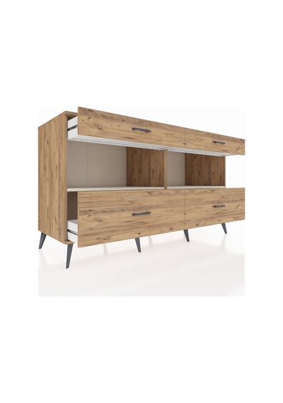 Kronos Konsol 2 Raflı 4 Çekmeceli 176x59x99 Çam-aytaşı/çam Çam-aytaşı/çam