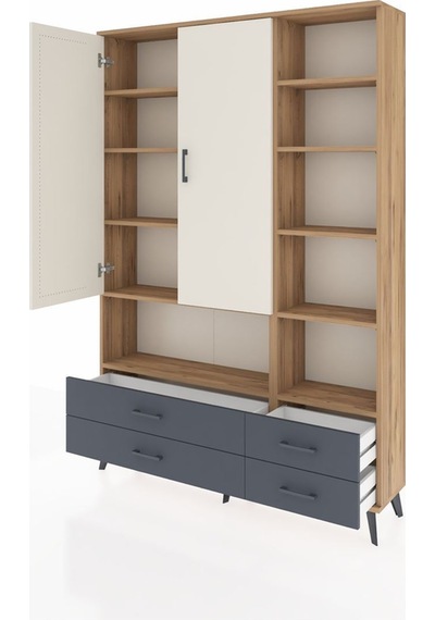 Arges Dolap 10 Raflı 4 Çekmeceli 2 Kapaklı 132x30x195 Çam-aytaşı/antrasit Aytası/antrasıt Arges Dolap 10 Raflı 4 Çekmeceli 2 Kapaklı 132x30x195 Çam-aytaşı/antrasit Aytası/antrasıt