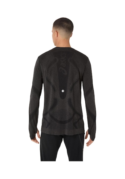 Asics Road Seamless Ls Top Erkek Siyah Beyaz Tshirt 2011d356-001 Siyah - Beyaz