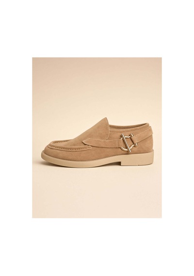 37brandshoes Bej Süet Tokalı Loafer Bej Bej