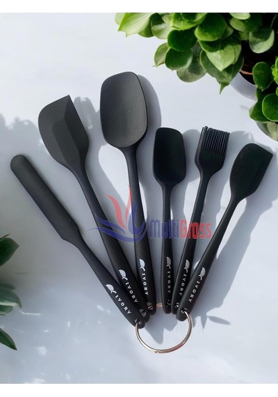 Tr 6'li Takım Yanmaz Yapışmaz Silikon Spatula Seti, Siyah Genel