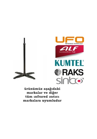 Ufo Alf Kumtel Uyumlu Metal Siyah Lüx İnfirared Isıtıcı Ayak
