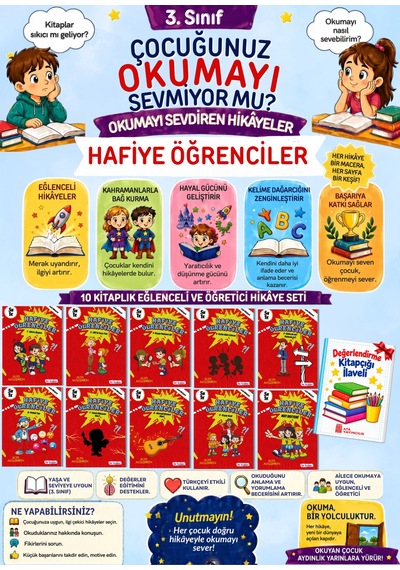 3.sınıflar İçin En Yeni Öğreten Hikaye Kitabı 10'lu