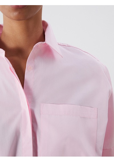Lcw Vision Pembe Oversize Poplin Kadın Gömlek