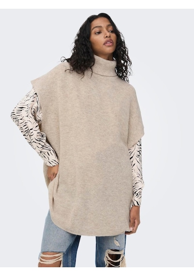 Only Onlparıs Lıfe Loose Highn Wool Vest Knt Kadın Gri Kazak - 15268869 Gri