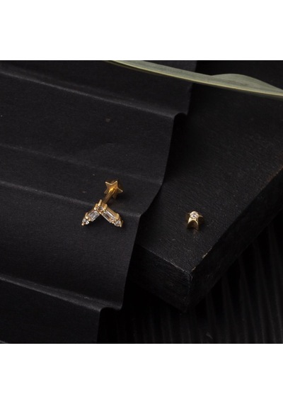 Bilezikci  14 Ayar Altın Tragus Piercing Küpe Kphsy14k22488 Sarı