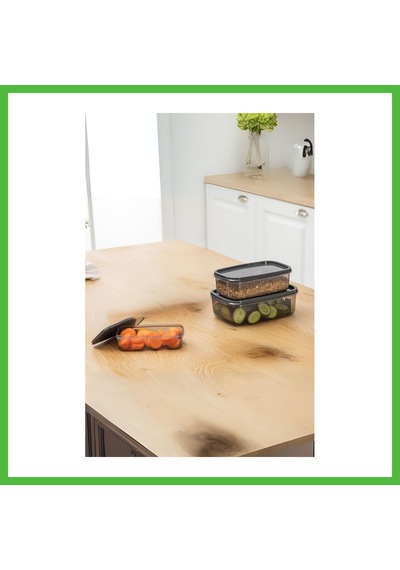 Vaveni Oval 3 Parça Hava Almaz Sızdırmaz Saklama Kabı Seti Füme 300/500/800 Ml Arz
