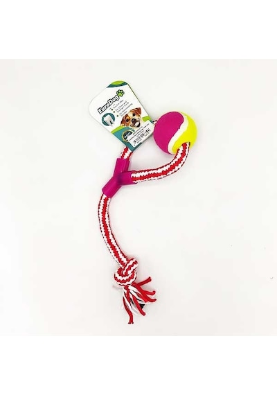 Euro Dog Tenis Toplu Diş Kaşıma İpi Köpek Oyuncağı Beyaz/kırmızı