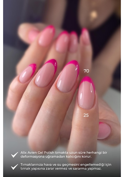 Alix Avien Uv Kalıcı Bebak Pembe Jel Oje 25 Gel Polish 12 Ml