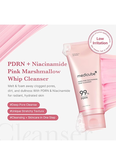 Medıcube Pdrn Pink Niacinamide Whip Cleanser 120g Pdrn Ve Niasinamid İçeren Yüz Temizleme Köpüğü Kbeautyflashsale