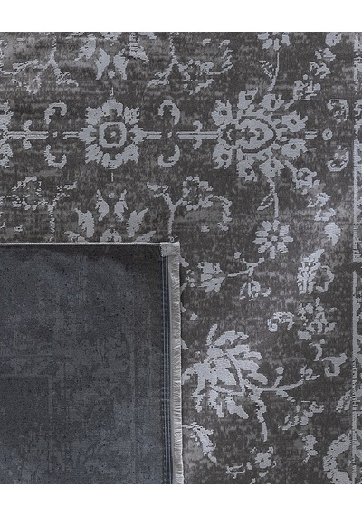 Madame Coco Aubane İplik Boyalı Kadife Halı - Koyu Gri - 200x290 Cm 8684427224670 Gri