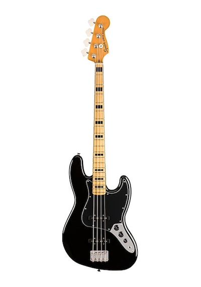 Squier 0374540506 Classic Vibe '70s Jazz Bass Gitar Siyah Akçaağaç Klavye Blok İşaretçiler Ve 70'ler J-bass Sesi