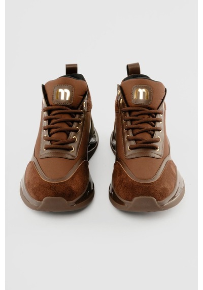 Mubiano Kadın Sneaker Kalın Tabanlı Bağcıklı Myra Kahverengi Kahverengi