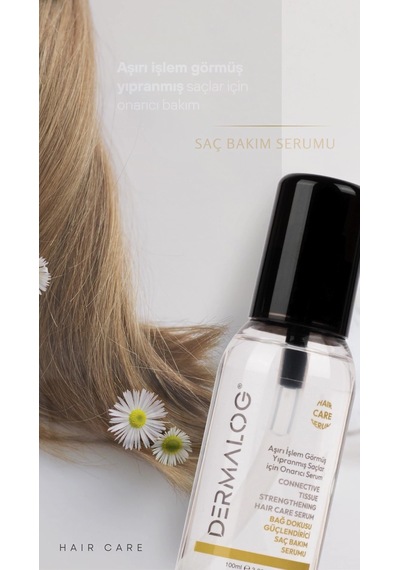 Dermalog Yanmış Yıpranmış Saçlar Için Pürüzsüzleştirici & Onarıcı Bağ Dokusu Güçlendirici Keratin Serumu 100 ML