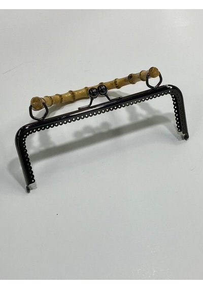 Karantuhafiye Çanta Ve Cüzdan Klipsi Bambu Saplı Kare Model 20 Cm Antrasit Antrasit