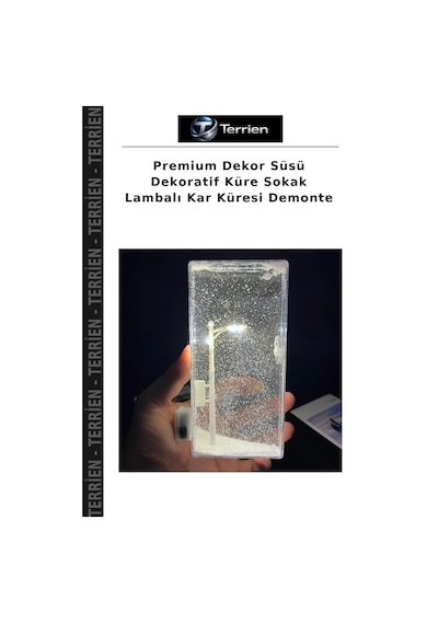 Premium Dekor Süsü Dekoratif Küre Sokak Lambalı Kar Küresi Demonte