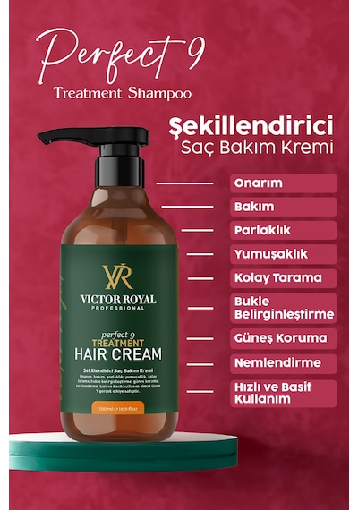 Victor Royal Bukle Belirginleştirici Kıvırcık Ve Dalgalı Saçlar Için Durulanmayan Saç Kremi 500 Ml