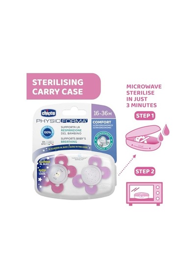 Chicco Physioforma Comfort Silikon Emzik 16-36 Ay, 2'li , Pembe