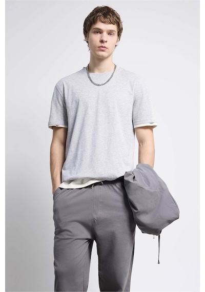 Defacto %100 Pamuk Basic Gri Erkek T-shirt V7699az/gr210 Gri