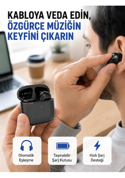 Tws Pro 5 Bluetooth Kulaklık - Kablosuz Ve Şarj Kutulu Tasarım Yeni Nesil Renkli