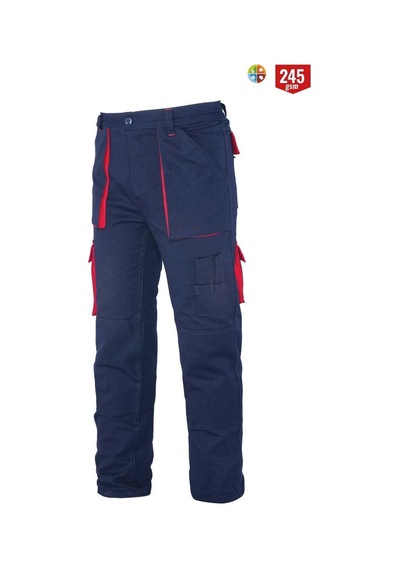My Form Multi Çok Cepli Harman Kumaş Pantolon-lacıvert Kırmızı Lacivert