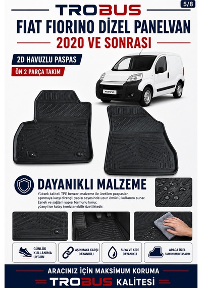 Trobus Fiat Fiorino Cargo 2020-2024 2d Havuzlu Paspas 2 Parça