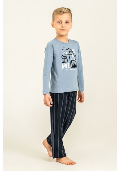 Arnetta Baba Oğul Stay Wild Mavi Uzun Kol Pijama Takım Ar3829-a-v1 Ar3829-a-v1