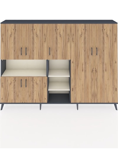Arges Dolap 13 Raflı 7 Kapaklı 220x30x163 Antrasit-çam/aytaşı Antrasit-çam/aytaşı Arges Dolap 13 Raflı 7 Kapaklı 220x30x163 Antrasit-çam/aytaşı Antrasit-çam/aytaşı