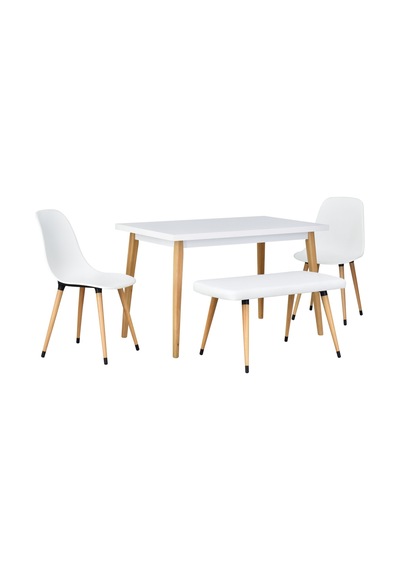 Vilinze Eames Sandalye-bank Avanos Ahşap Mdf Mutfak Masası Takımı - 70x120 Cm Natürel Vilinze Eames Sandalye-bank Avanos Ahşap Mdf Mutfak Masası Takımı - 70x120 Cm Natürel