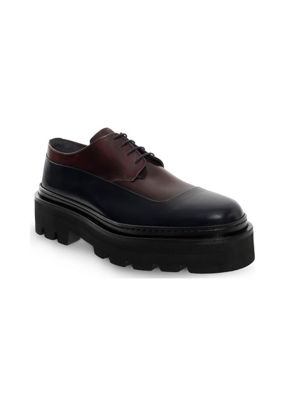 Cacharel Bordo Eva Taban %100 Deri Smart Casual Ayakkabı Kırmızı