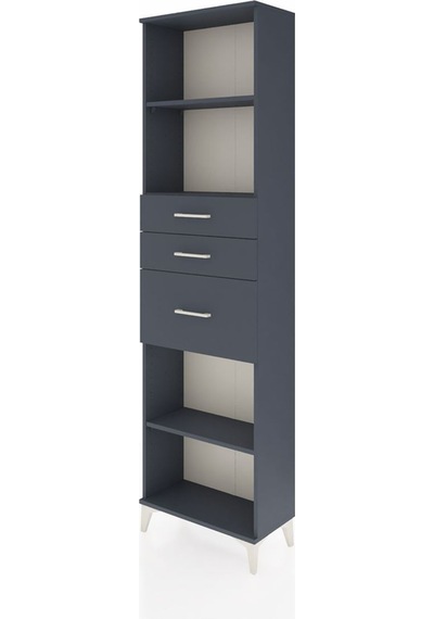 Arges Dolap 3 Raflı 3 Çekmeceli 60x30x221 Antrasit-antrasit Antrasit