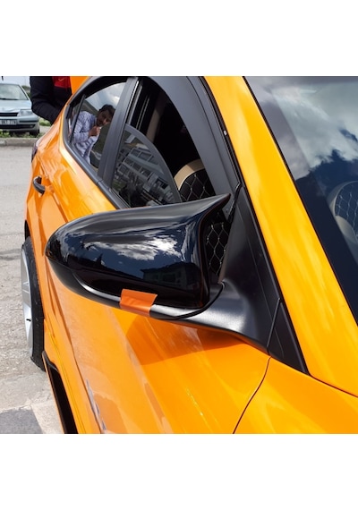 Sts Oto Aksesuar Hyundai Elantra Uyumlu Sinyalsiz 2016-2018 Batman Yarasa Ayna Kapağı Piano Black Abs Plastik (01)