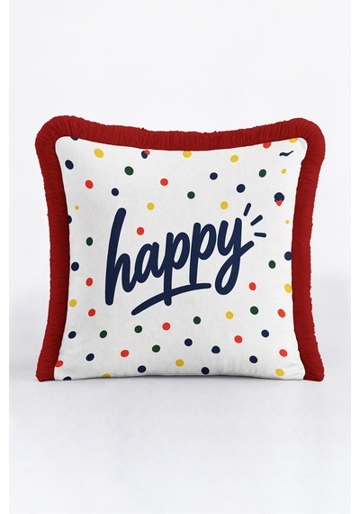 Happy Puantiyeli Konfeti Saçaklı Yastık Kılıfı - Neşeli Çocuk Odası Kırmızı Püsküllü Kırlent Kılıfı Serin Esinti Nova Happy Puantiyeli Konfeti Saçaklı Yastık Kılıfı - Neşeli Çocuk Odası Kırmızı Püsküllü Kırlent Kılıfı Serin Esinti Nova