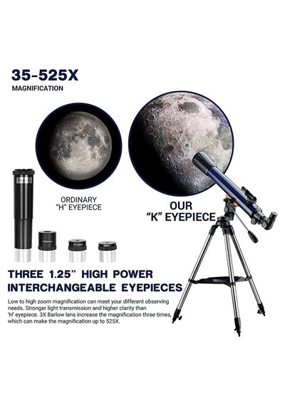 525x Büyütmeli 70/700 Refraktör Teleskop & Astronomi Profili Yıldızlı Teleskop