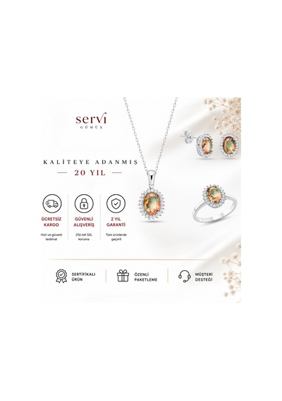Servi 925 Ayar Gümüş Oval Anturaj Set-31 36140147