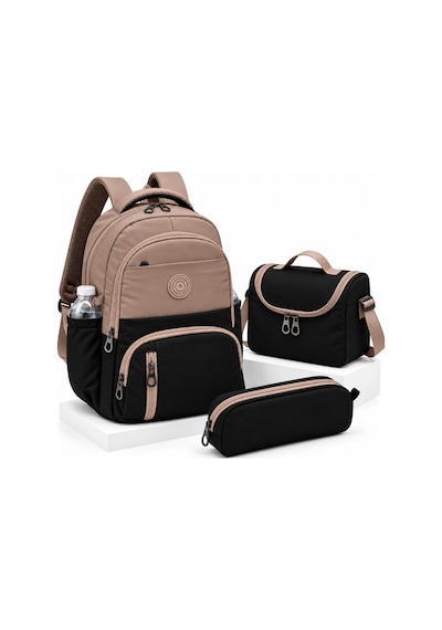 İlk Okul Çantası 3'lü Seti Unisex Çocuk İlkokul Çantası Bvt-8010 Vizon-siyah Vizon - Siyah