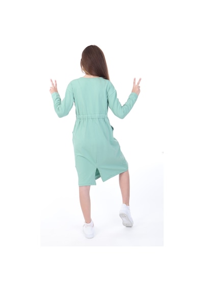Toontoy Kız Çocuk Neon Baskılı Elbise Yeşil