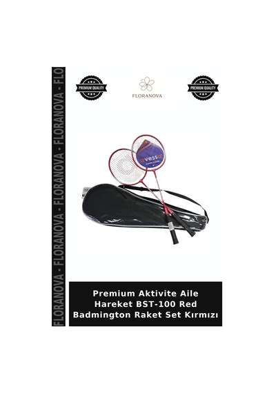 Premium Aktivite Aile Hareket Bst-100 Red Badmington Raket Set Kırmızı