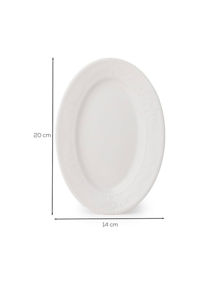 Tr 4460 Burçak Porselen Kayık Tabak Seti - Oval Kahvaltılık Sunumluk Seti 20cm 2 Adet Diğer
