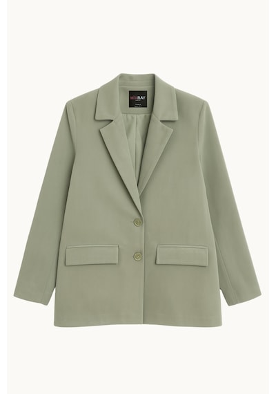 Mixray 4786 Kadın Oversize Kruvaze Blazer Ceket Haki Haki