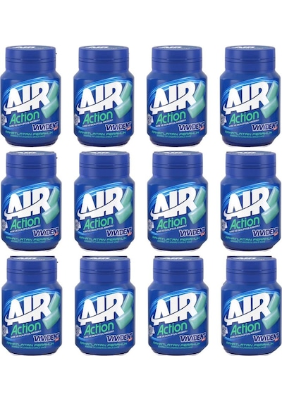 Vivident Xylıt Air Action Nane Ve Okaliptus Aromalı Şekersiz Tatlandırıcılı Draje Sakız 63 G X 12 Adet