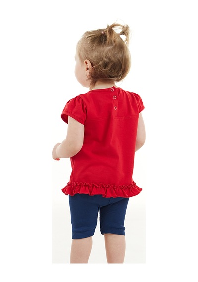 Denokids Kırmızı Tilki Kız Bebek Tunik Tayt Takım Renkli Çok Renkli