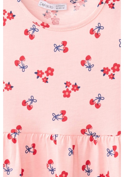 Defacto Desenli Kolsuz Açık Pembe Elbise Kız Bebek C0074a526smpn622 Pembe-pn622
