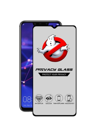 Huawei Mate 20 Lite Tam Kaplayan Gizli Hayalet Temperli Ekran Koruycu Cam