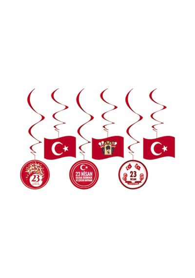 23 Nisan Süsleme Seti 120 Parça Banner Flama Balon Sarkıt Tavan Süsü Okul Sınıf Dekorasyon Paketi "