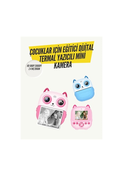 2.4 Ekranlı Mini Kamera 1080p Kayıt + Mürekkepsiz Yazdırma - Lisinya